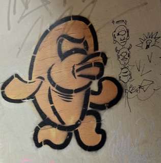 love graffiti art, the fish